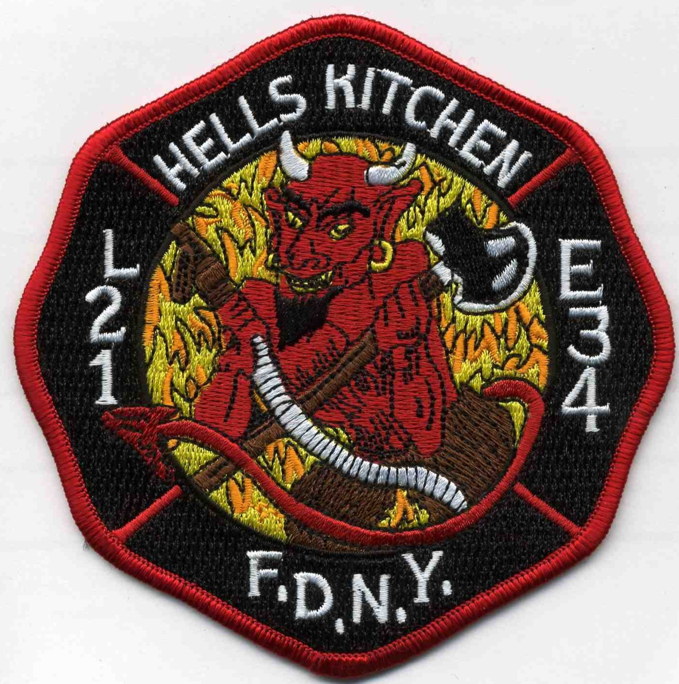 New York City Engine - 34 / Truck-21 "Hell's Kitchen" (4.5" x 4.5") fire patch