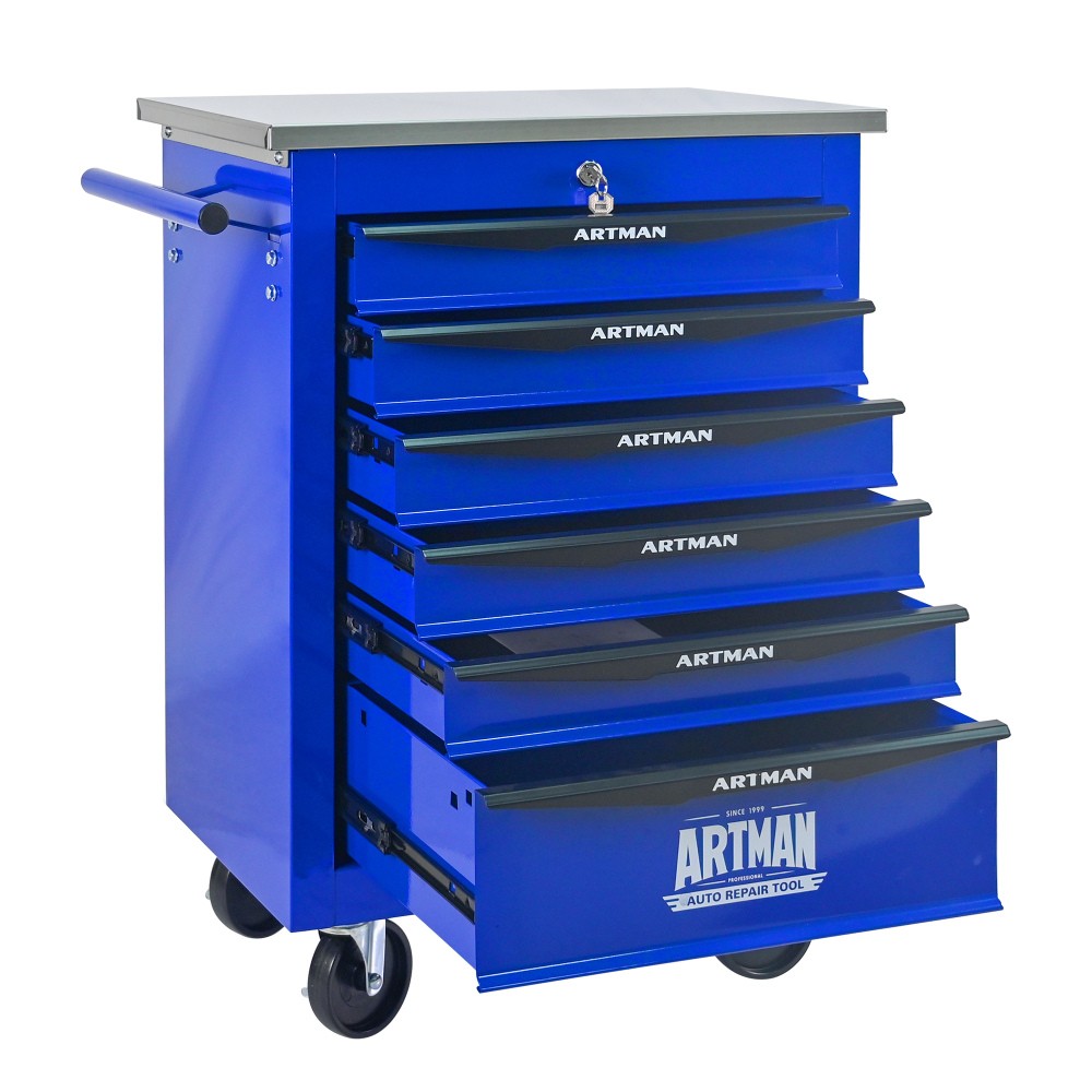 6-drawer multi-purpose tool cart with lockable toolbox suitable for garage&homes