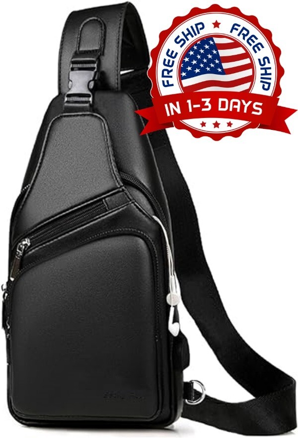 Bolso De Cuero Bandolera Casual Para Hombre Moda Clásica Mochila De Pecho Hombro