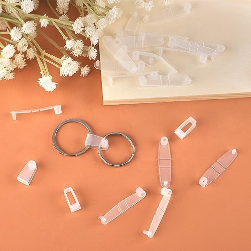 100pcs Plastic Keychain Clips - Small Clear Acrylic Keychain Connectors for