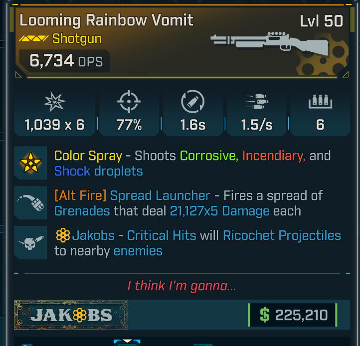 Borderlands 4⭐LOOMING RAINBOW VOMIT⭐SPREAD LAUNCHER ⭐JAKOBS