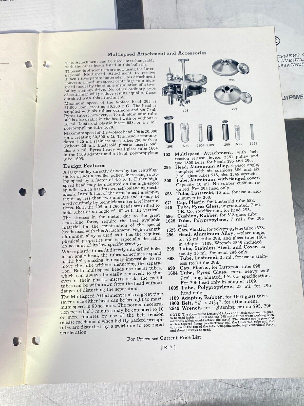 Thermo IEC EXD Explosion Proof Centrifuge - Users Manual / Book