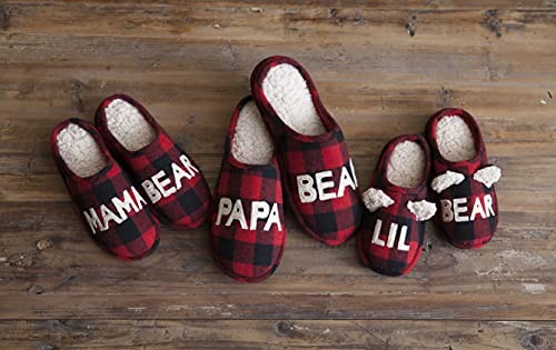 Men's Papa Bear Slipper Medium Buffalo Plaid