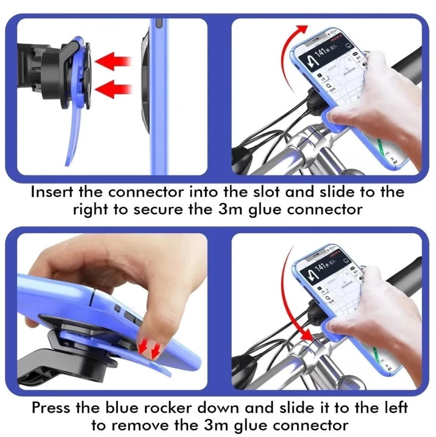 360° Rotatable Bike & Motorcycle Phone Holder Shockproof Secure Handlebar Mount