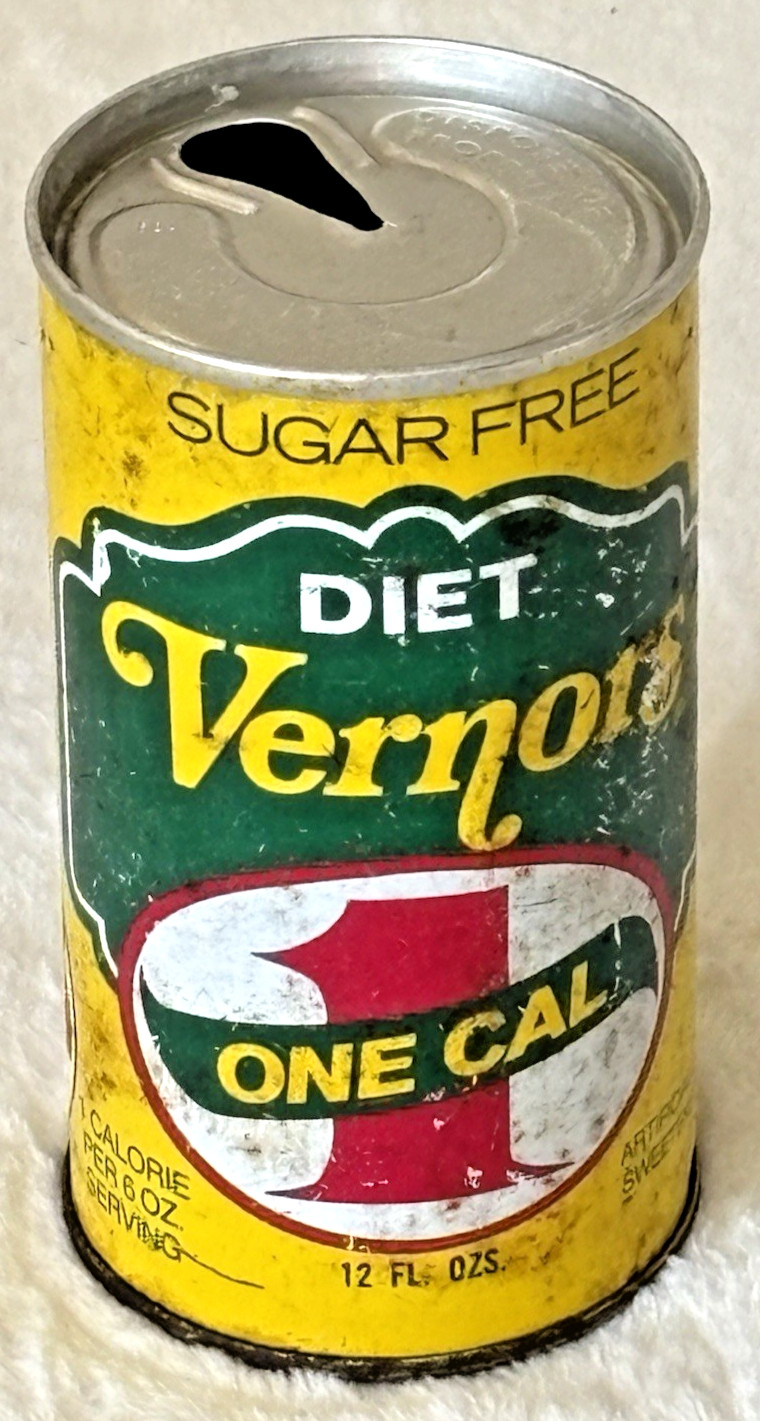 VTG 1970's Vernors-Diet-Sugar Free-Ginger Ale-Detroit-12 oz-Steel Soda-Pop Can