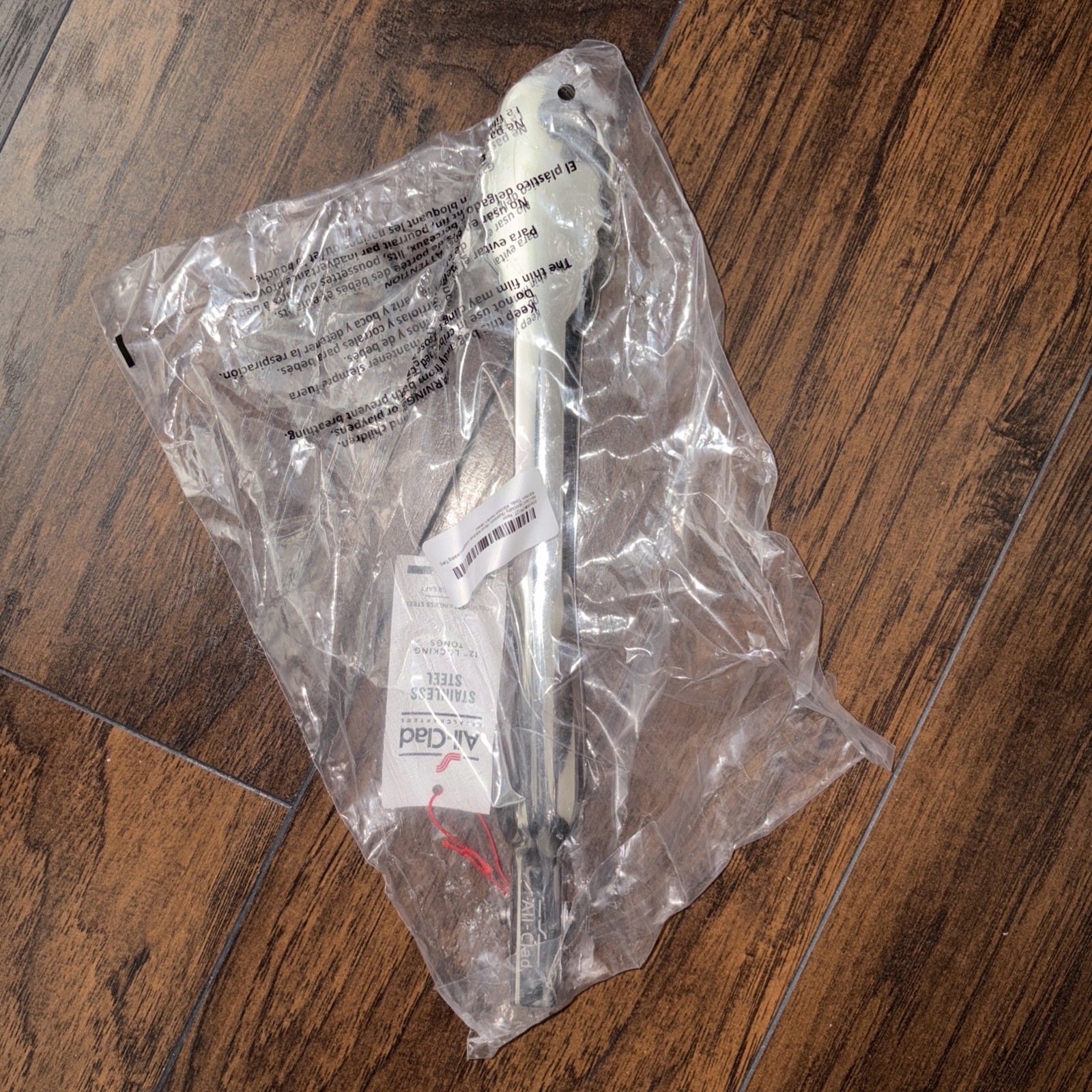 All-Clad Cook & Serve Stainless Steel 12" Locking Tongs, Silver, NEW