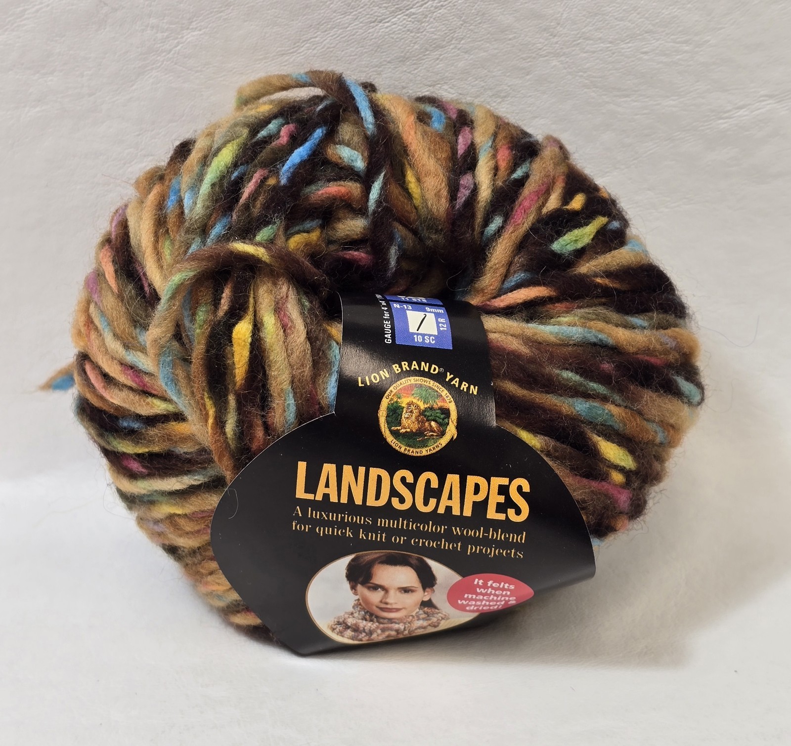 Lion Brand Landscapes Yarn "Multi Color" Wool/Acrylic 55 Yds Feltable Autumn Tra