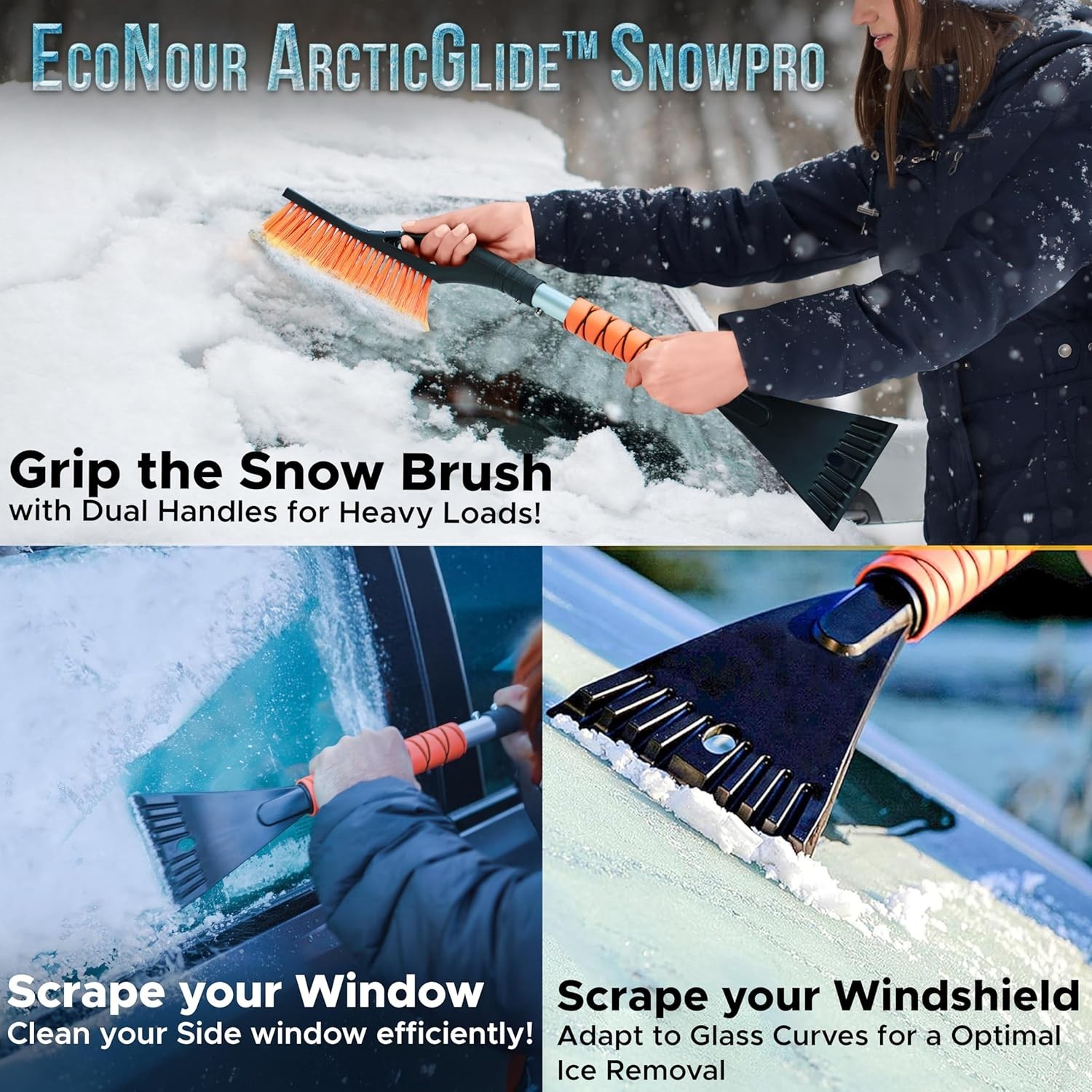 Compact 27" Detachable Snow Brush & Ice Scraper - Keep Your Car Winter Ready