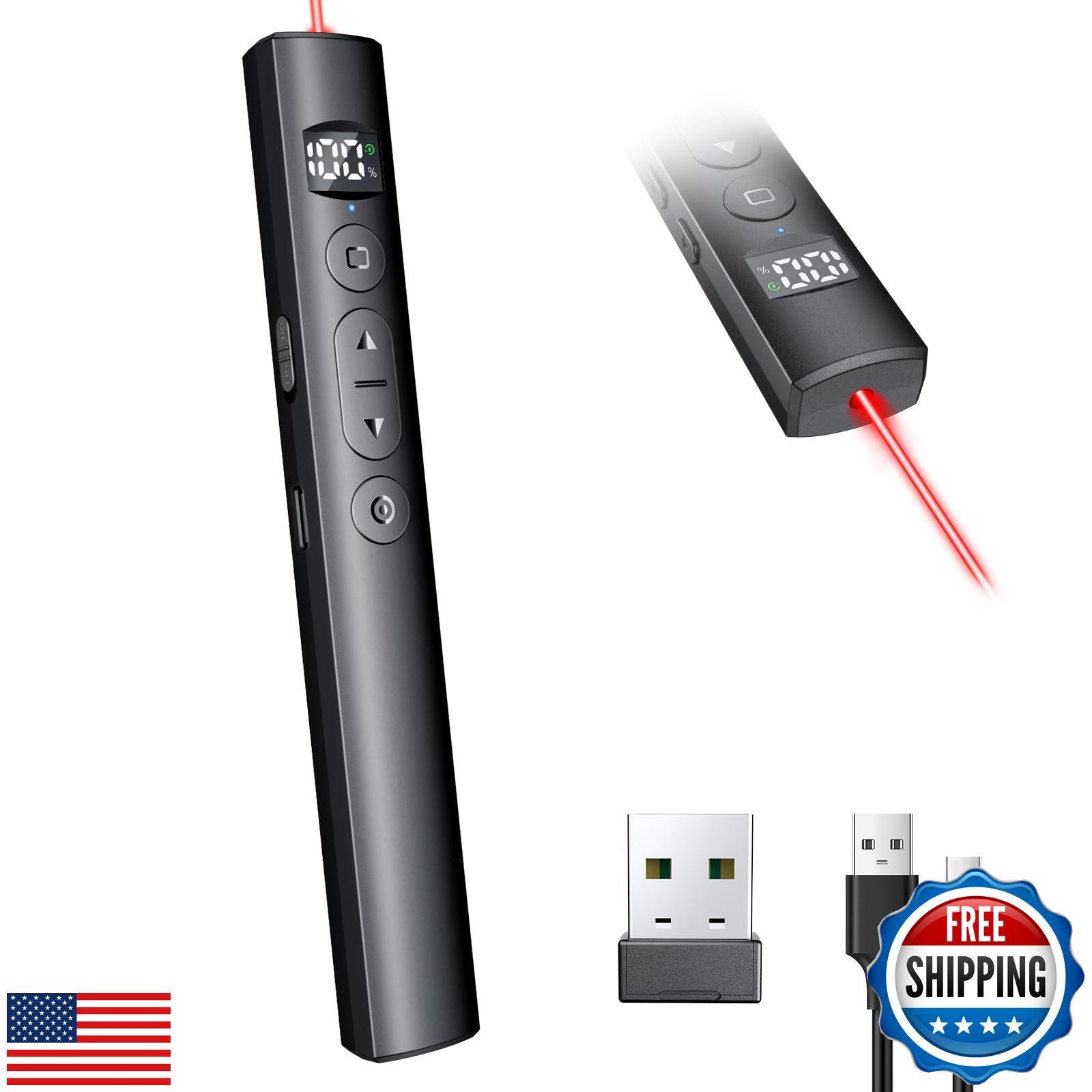 Rechargeable Presentation Clicker with Laser Pointer for Powerpoint Presentat