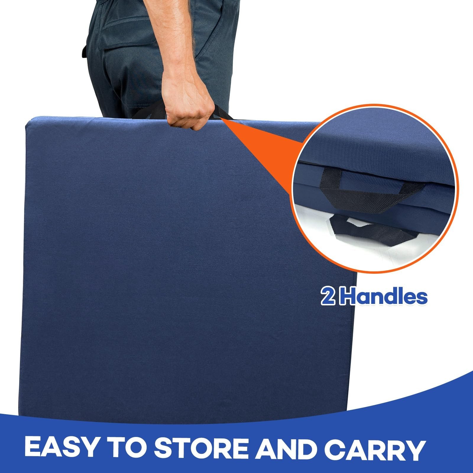 Foldable Fall Protection Mat for Elderly Blue Waterproof Non Slip Floor Mats ...
