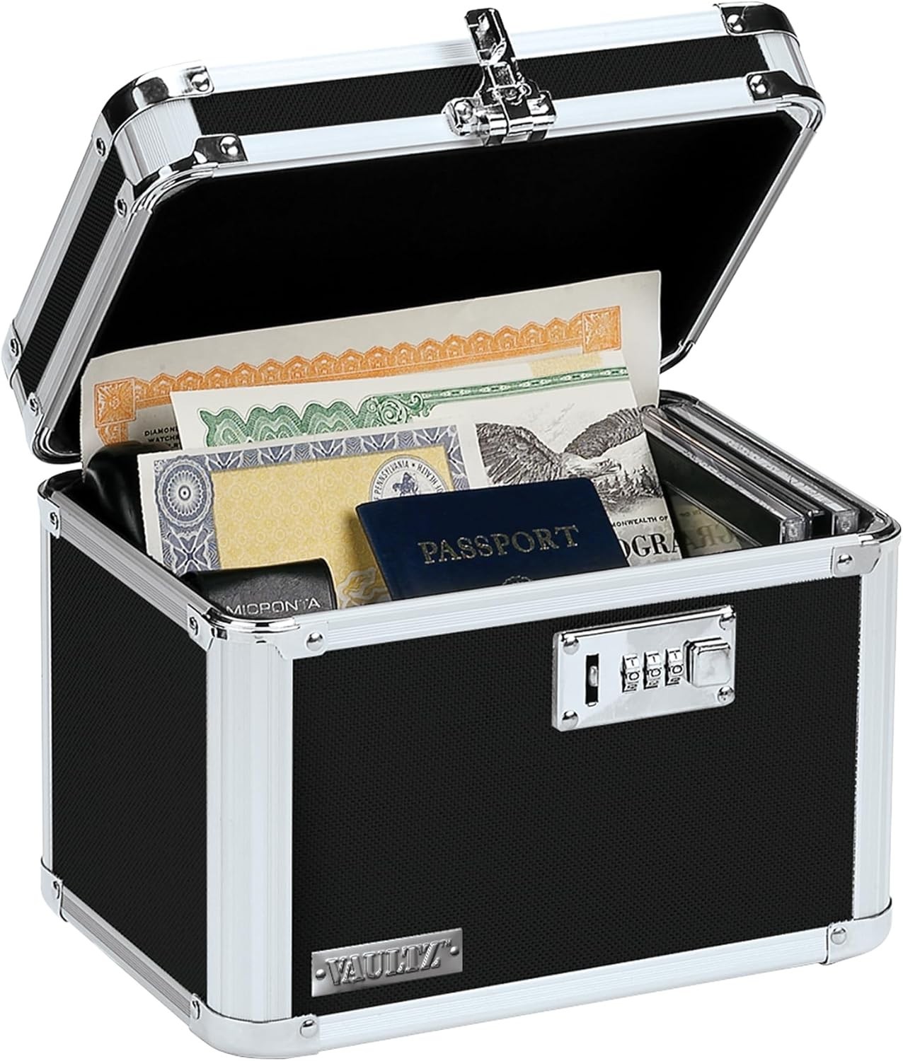 Secure 3-Digit Combination Lock Box - Protect Valuables & Documents - 9.88x7.75