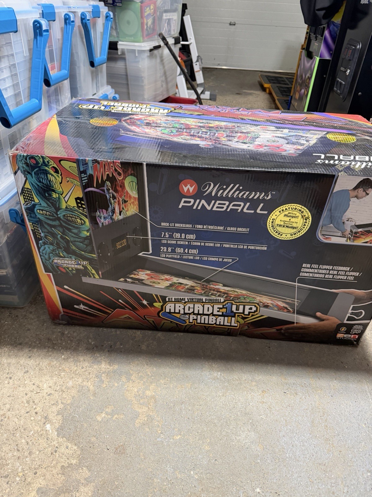 Arcade1Up Attack From Mars Pinball NEW Factory Sealed + Szabo’s Topper NEW