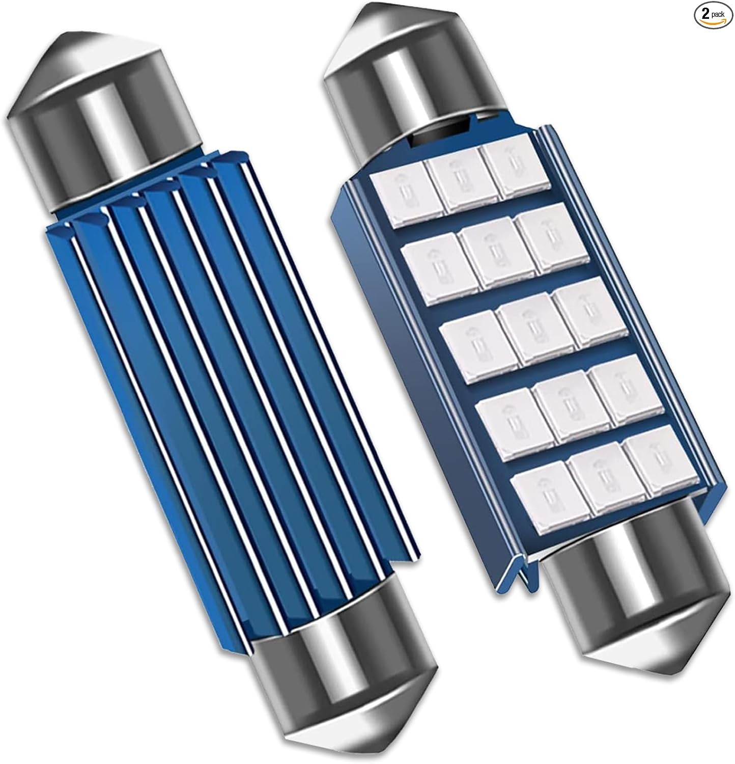 Pack-2 578 LED Extremely Bright Bulbs, 1.59" 6500K 2835 Size: 2 PCSColor: Blue