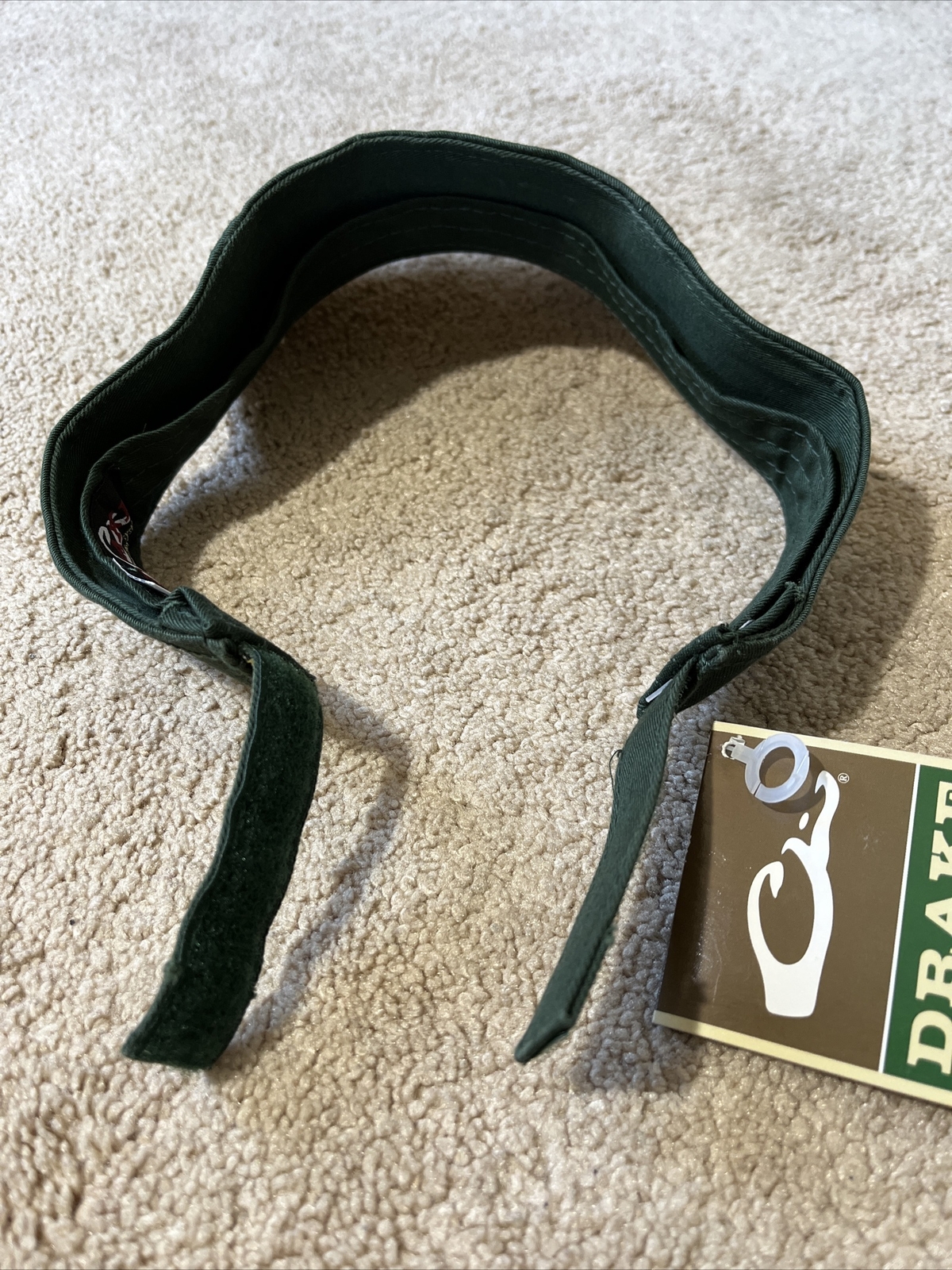 NEW DRAKE WATERFOWL SYSTEMS Logo Visor Baseball Hat GREEN GOLD WHITE OS MSRP $20