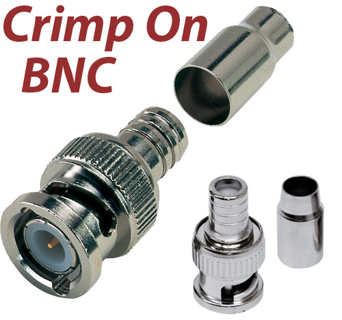 Lot 40pcs BNC Male Crimp-On Video Connector for RG59 CCTV Coax Coaxial Cable