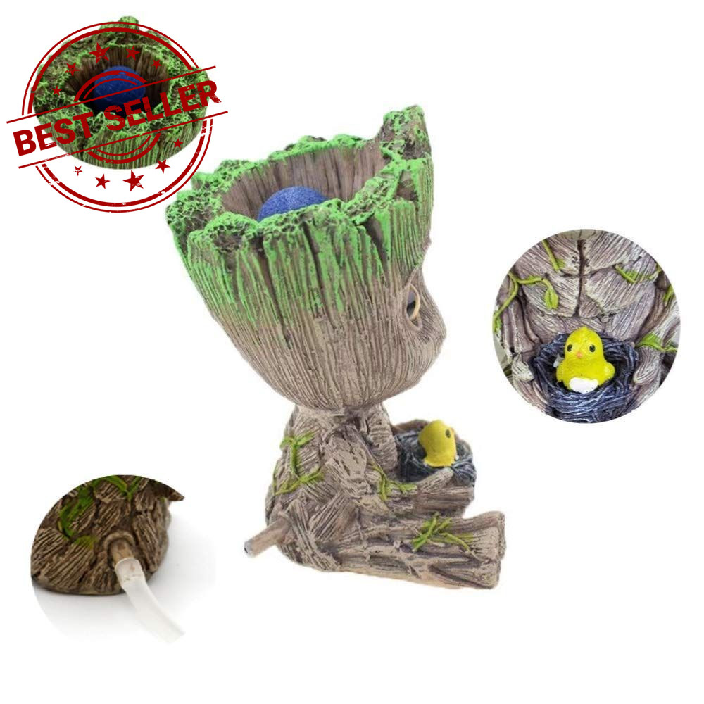 AnxunJim Aquarium Groot Air Bubbler Decorations Fish Not specified, Brown