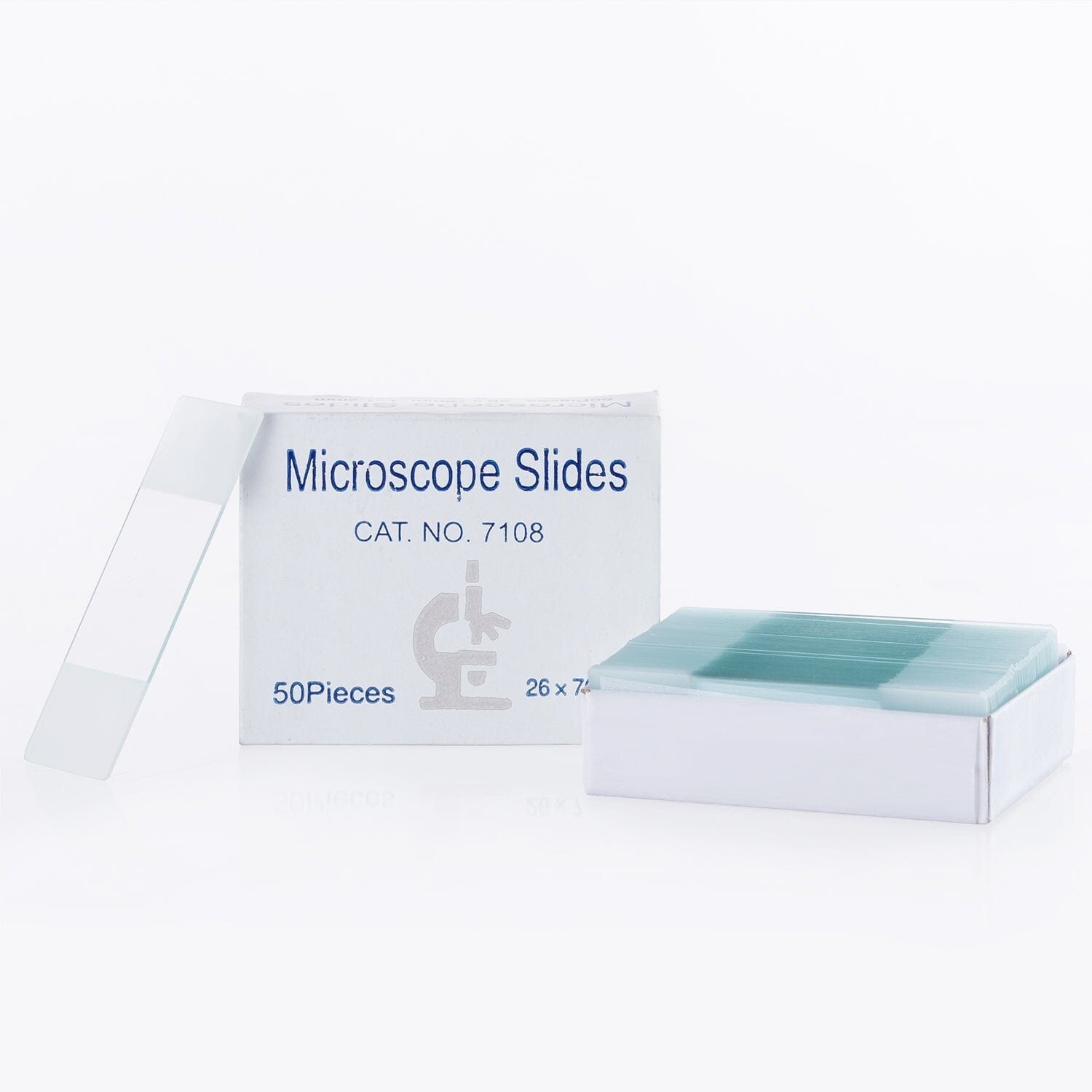 Microscope Slides 50-Pack Clear Glass w Dual Side White Frosted Ends Ground Edge