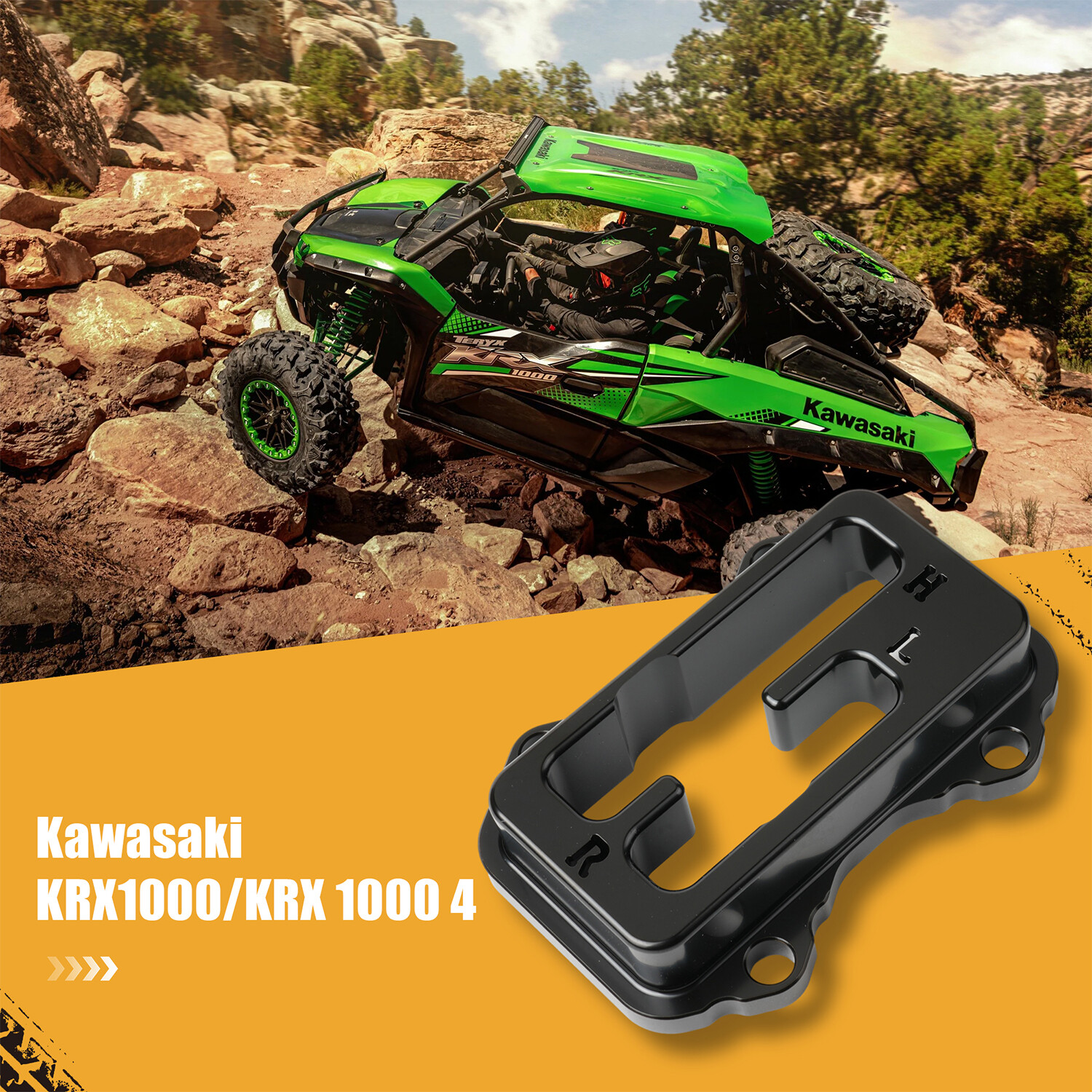 Fits Kawasaki KRX 1000/KRX 1000-4 Billet Shift Gate Black Anodized Shift Gate