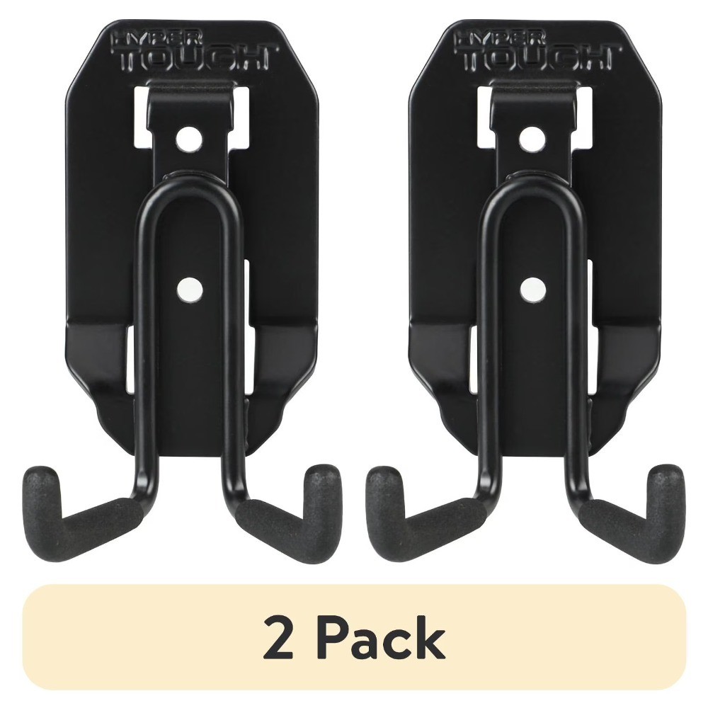 Heavy Duty Steel Utility Hooks 2 Pack pact Black Wall Mount