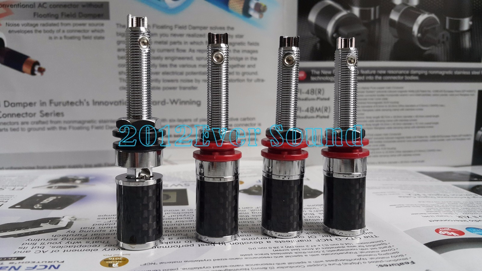 4x Hifi Audio copper Carbon fiber Rhodium Speaker Terminal Binding Post