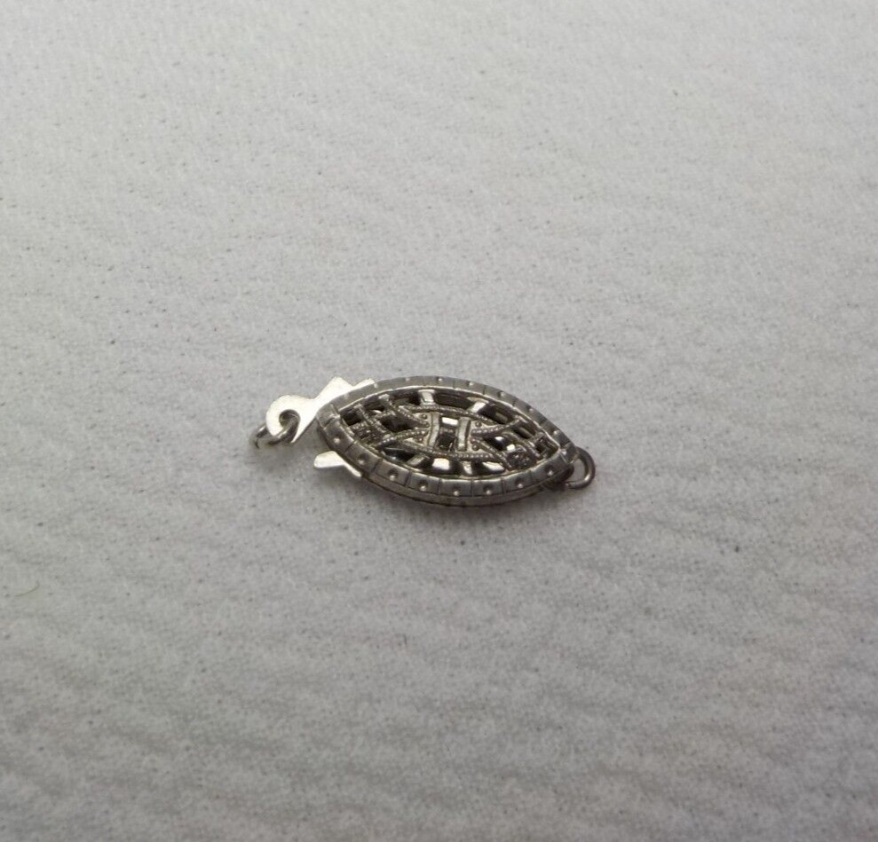 VINTAGE STERLING SILVER FILIGREE CLASP CLOSER JEWELRY FINDINGS REPAIR #17