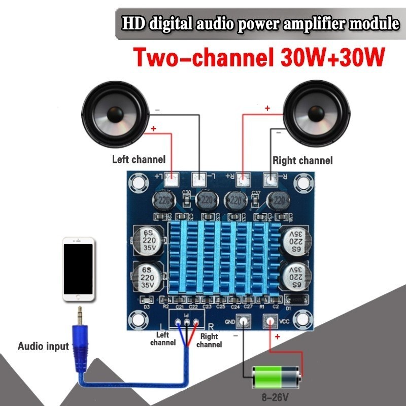XHA232 TPA3110 Digital Audio Board with 30W Output Power