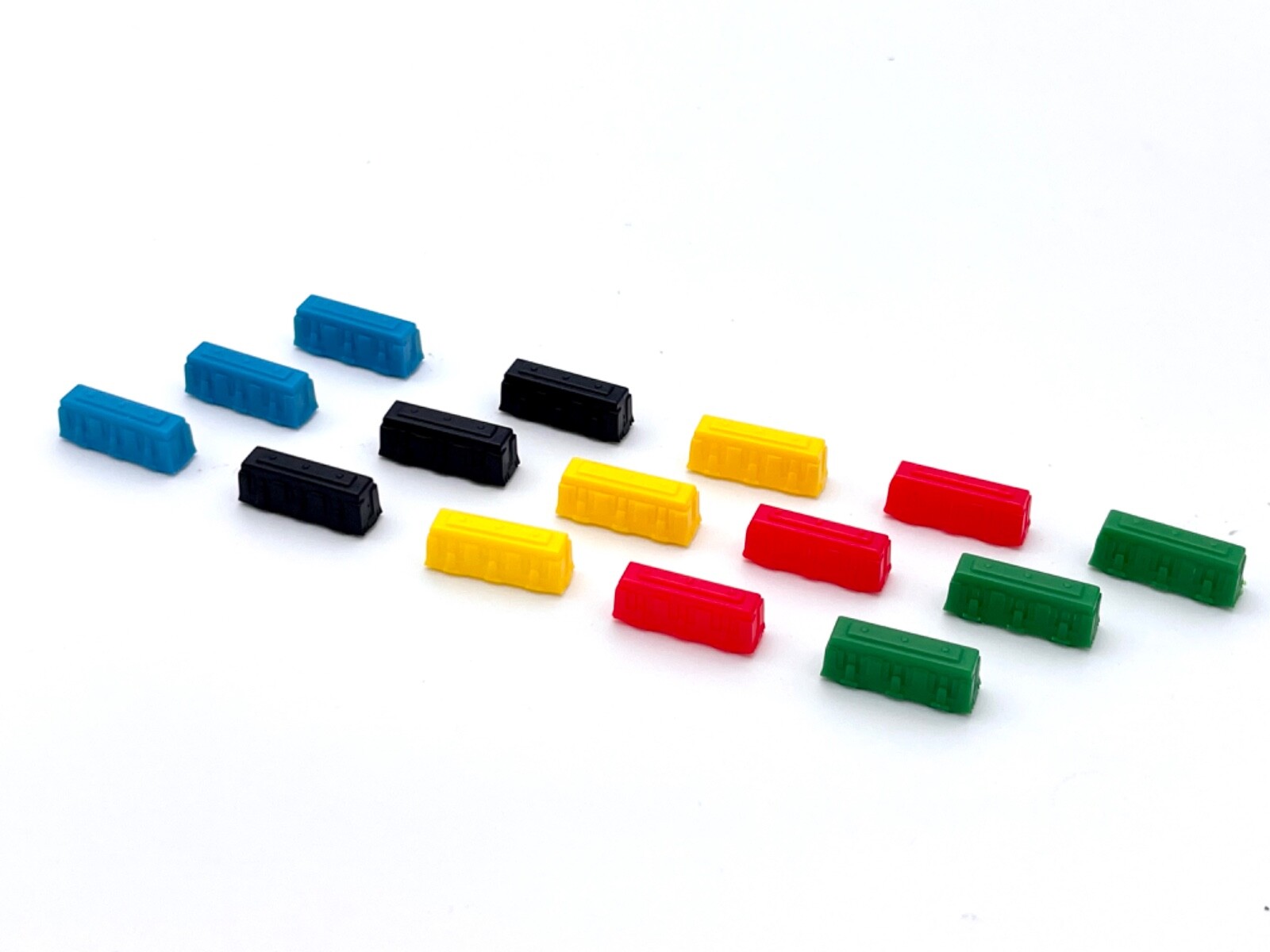 Ticket To Ride Set of 15 Extra Trains 3 Each Color Game Replacement Pieces NEW