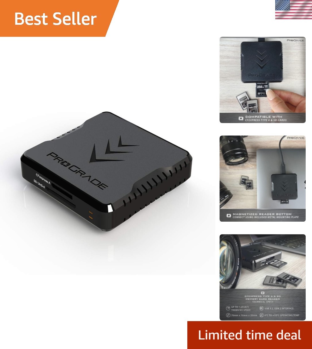 Compact CFexpress Type A & SDXC USB 3.2 Reader - Ideal for Mobile Workflows