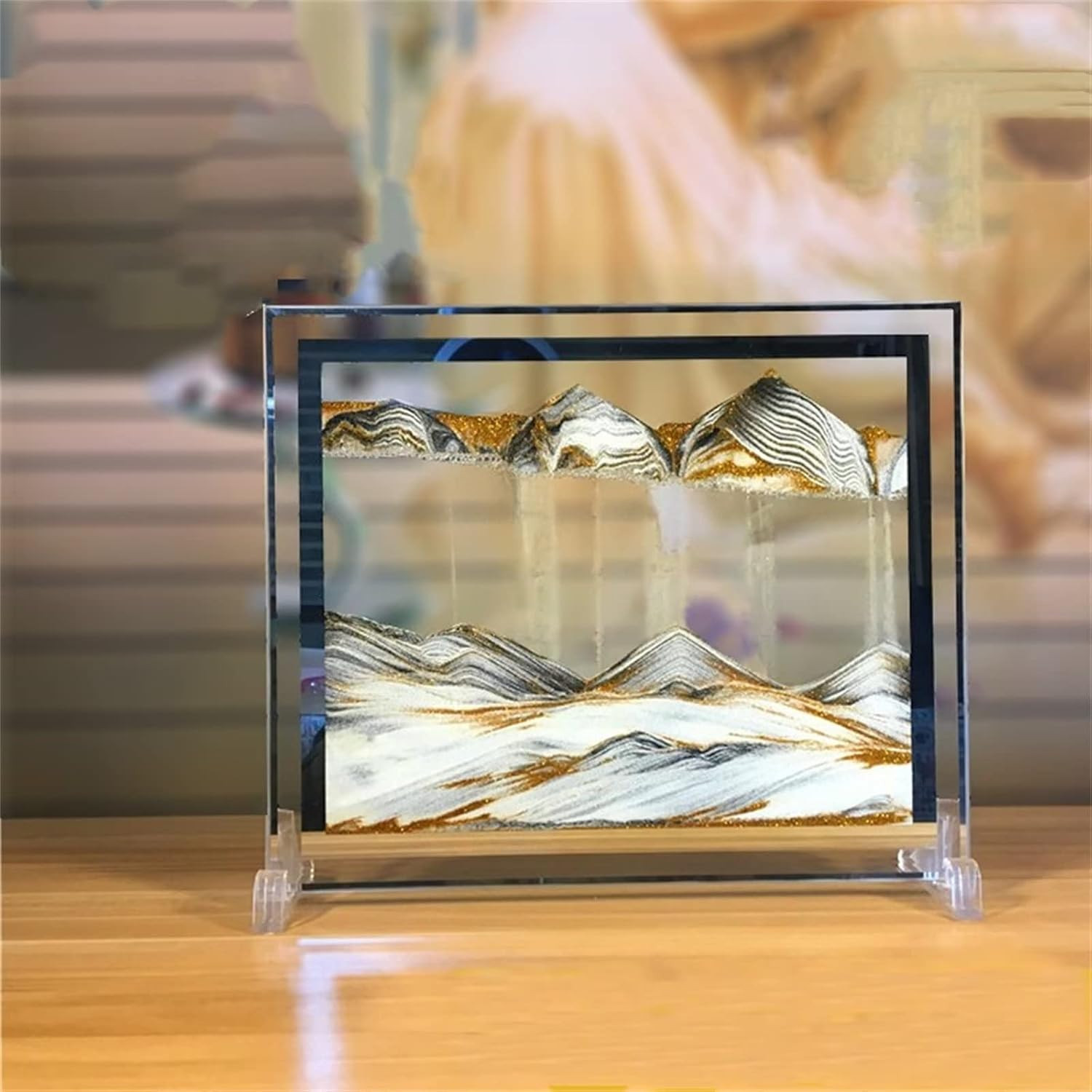 Moving Sand Art Picture (12 * 10 In),3D Hourglass Deep Sea Sandscape,3D Desktop