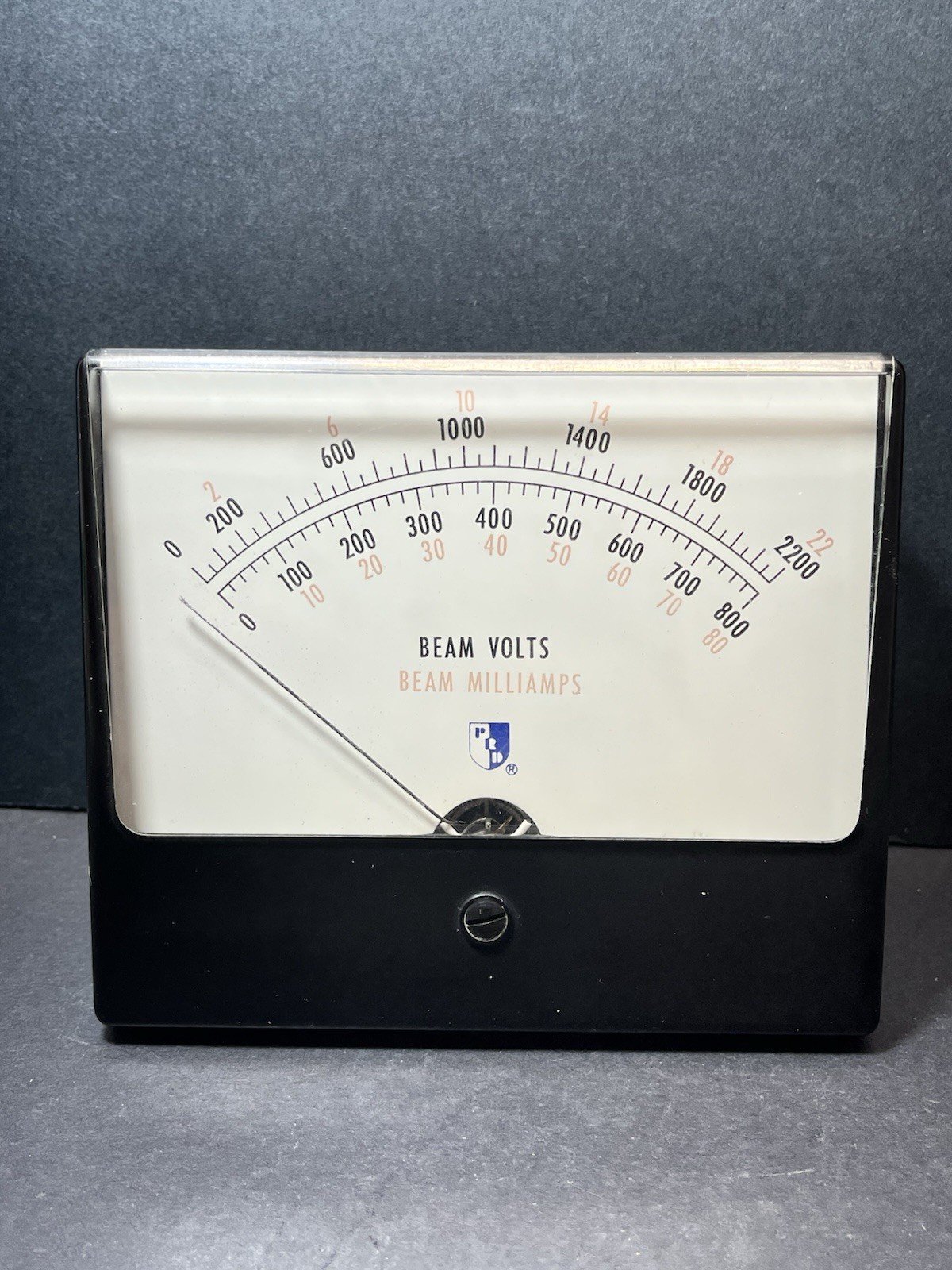Vintage PRD Beam Volts Beam Milliamps Panel Meter - Untested