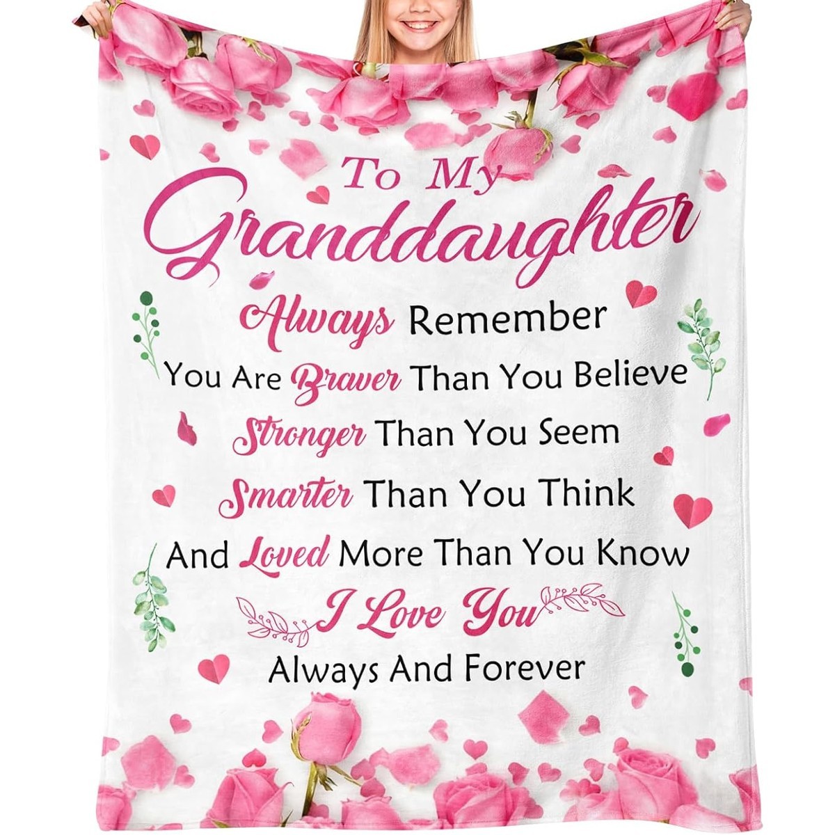 To My Granddaughter Fleece Blanket Birthday Gifts from Grandma and Grandpa