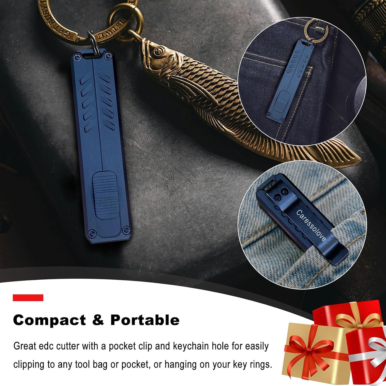 Mini Retractable Utility Knife | Safety Black Automatic Box Cutter, Scalpel
