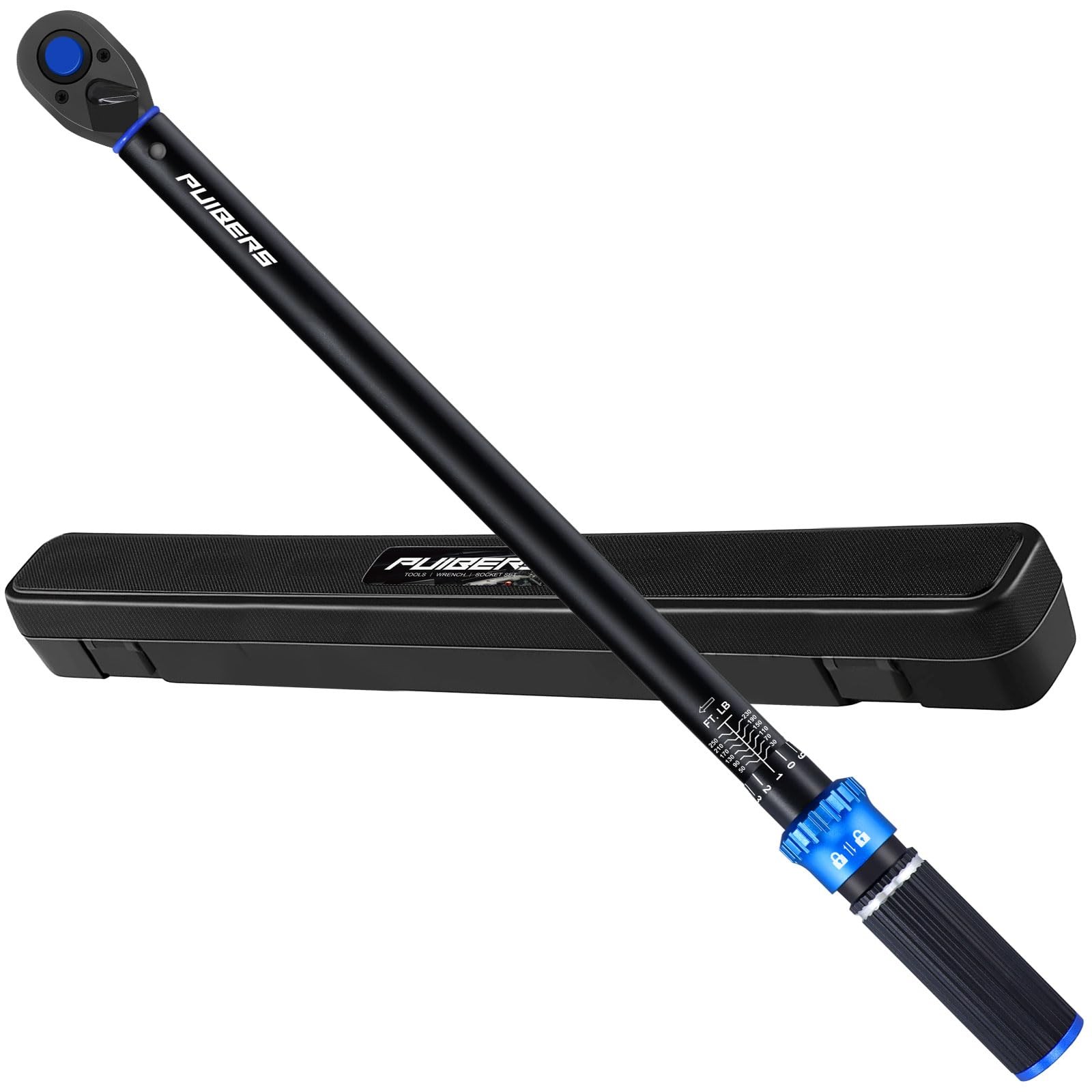 Torque Wrench 1/2 in Drive Dual Direction Adjustable 30-250 Ft-Lb