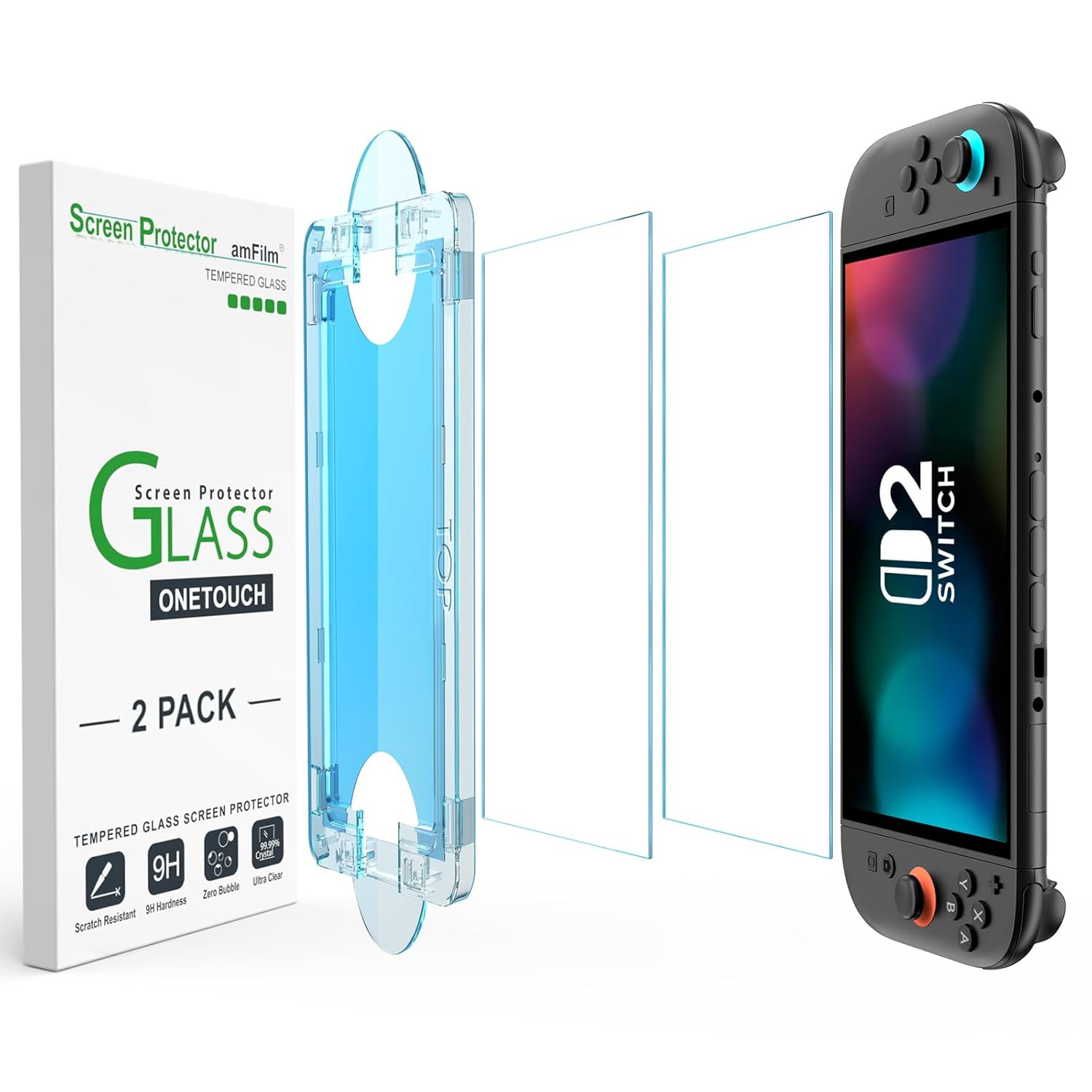 Auto-Alignment Nintendo Switch 2 Screen Protector 7.9", 2-Pack, Anti-Scratch