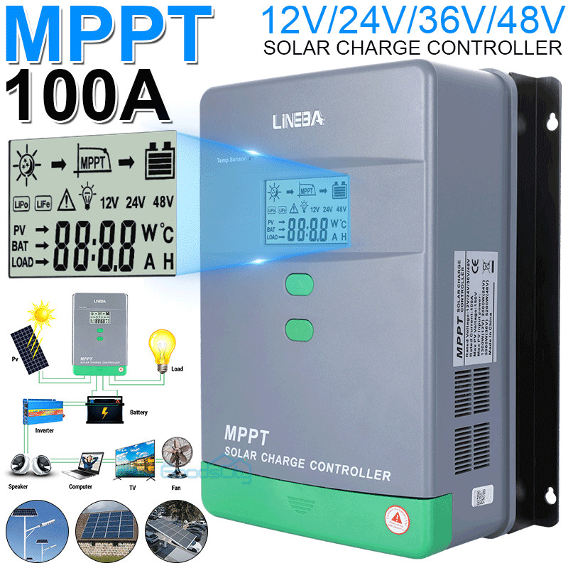 5200W 100A Solar Charge Controller 12V/24V/36V/48V Solar Panel PV Regulator NEW