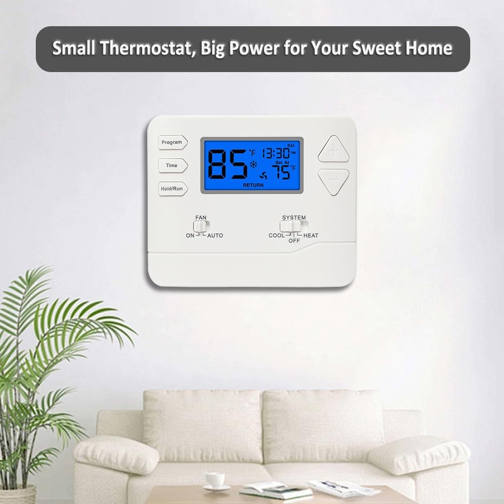 Programmable Thermostat for House, 511 Day Programmable Digital EnergySaving ...