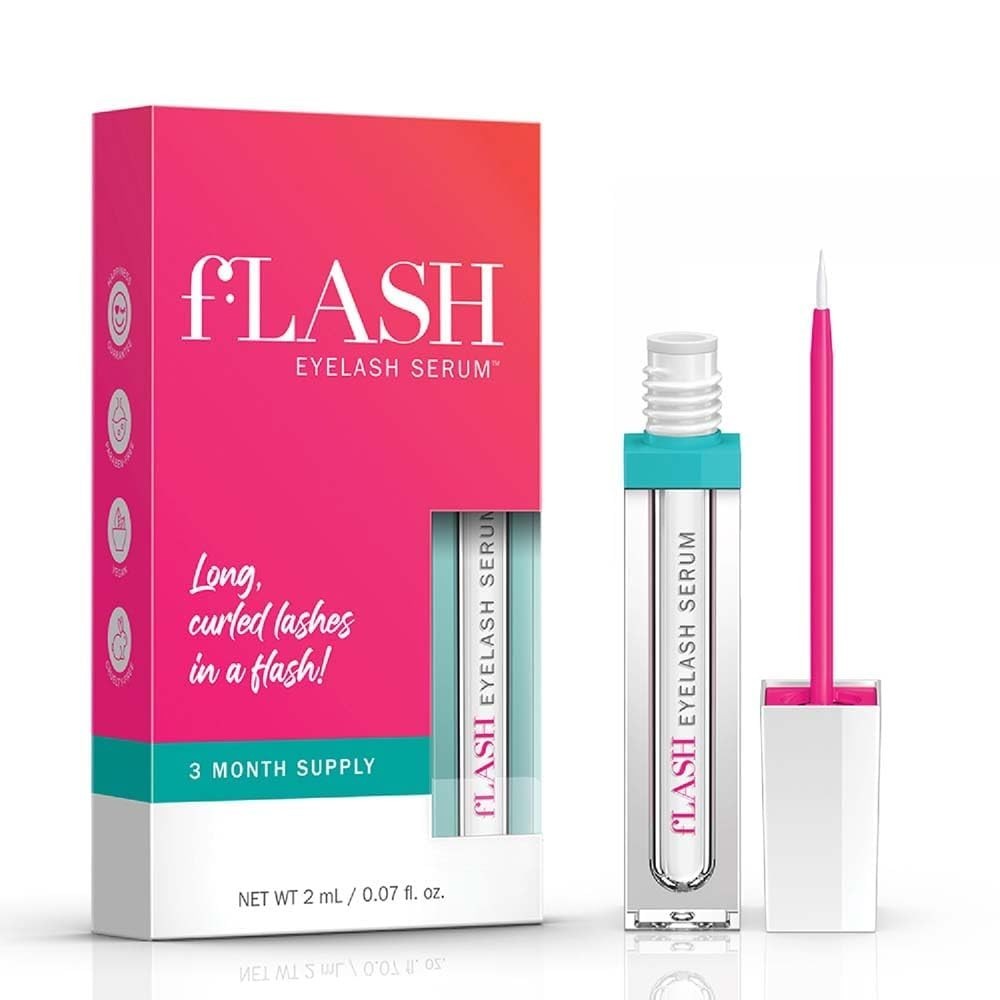 Flash Eyelash Serum For Long, Curled Natural Lashes - Enhances & Stren