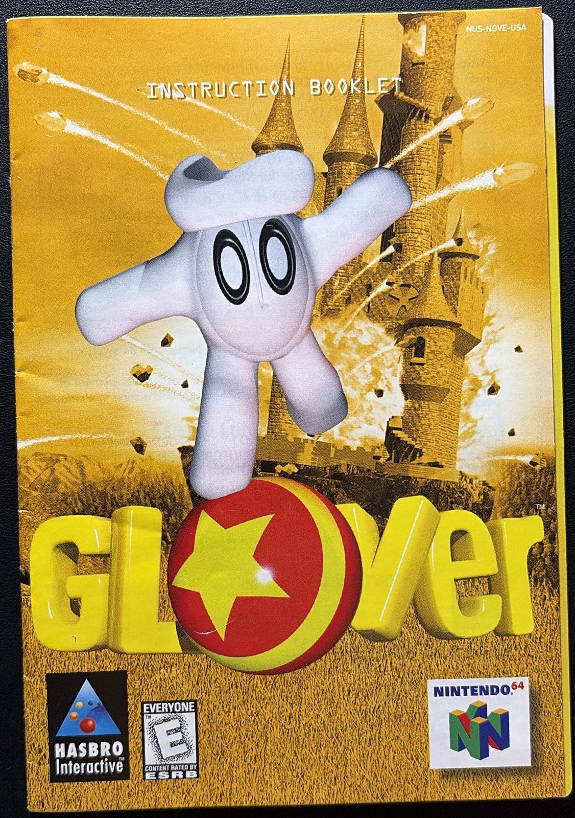 Glover N64 Instruction Booklet Manual Only Authentic Nintendo 64 Hasbro OEM