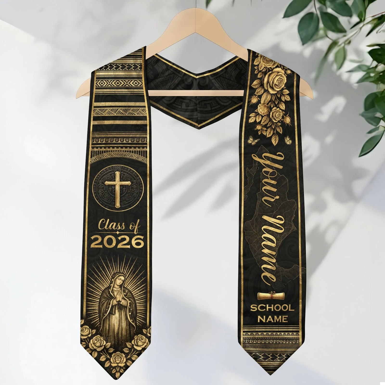 Custom Mexican Flag Graduation Sash 2026 Mexico Pattern Grad Stole