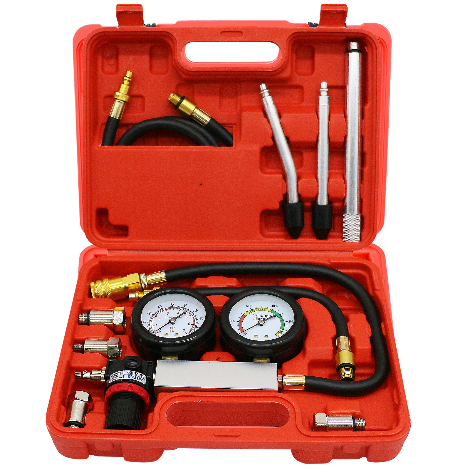 Multi-Function Cylinder Leak Down Tester Gasoline Engine Compression Gauge Test