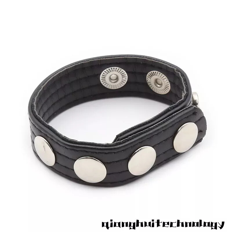 Men's Leather Ring Cage Peni Harness Sleeves Ball Stretcher Bandage Strap