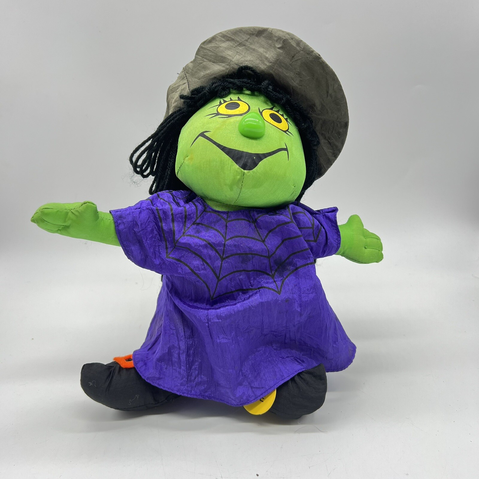 Gemmy Singing Witch Plush Plastic Base Working Halloween Holiday Spooky Season