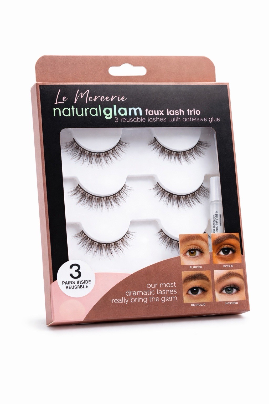 Le Mercerie naturalglam Faux Lash Trio Dramatic Black Reusable Eyelashes