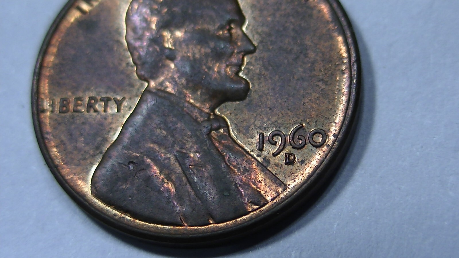 1960 D DENVER DOUBLE DD MINT MARK ERROR LINCOLN MEMORIAL PENNY CENT BOLD NICE!
