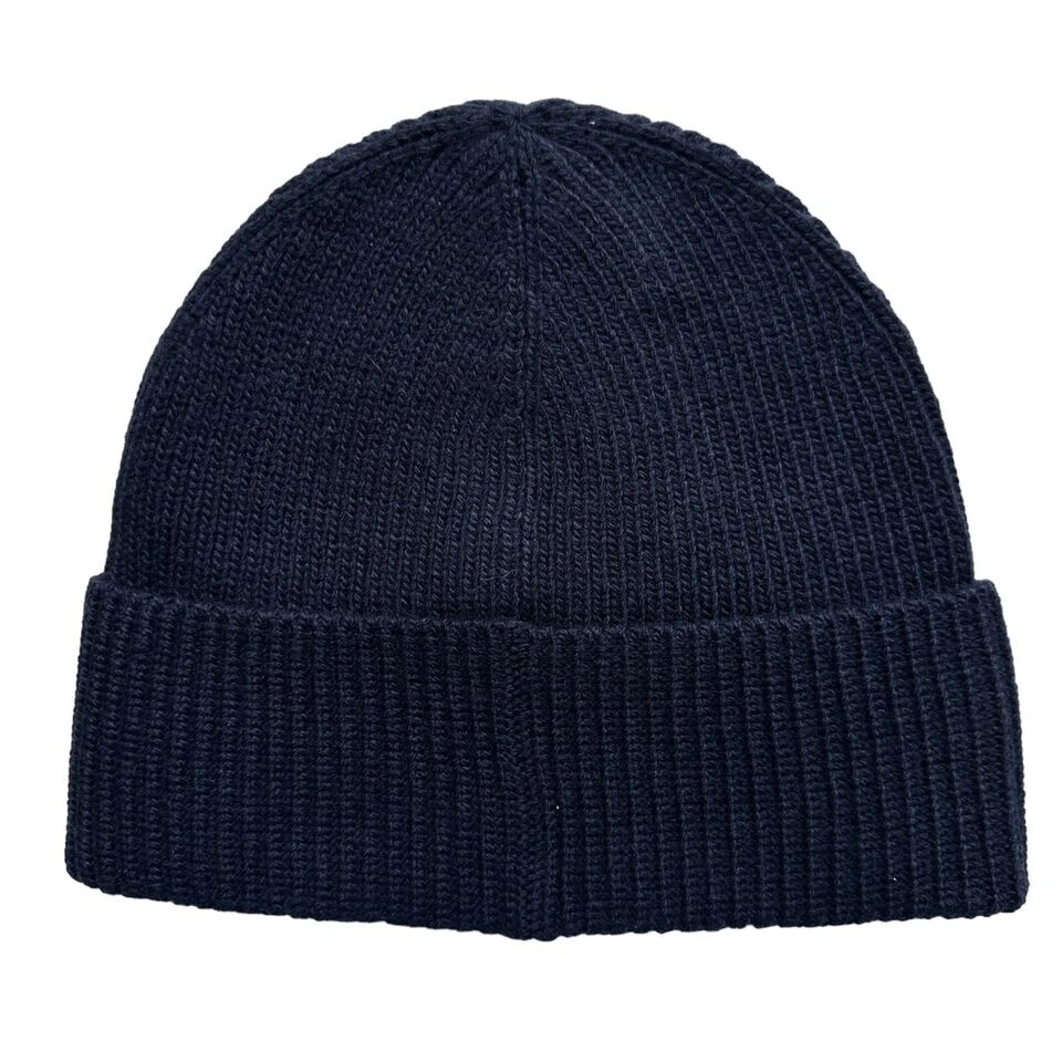 POLO RALPH LAUREN Men's FRENCH BULLDOG Wool Blend Beanie Hat Navy Blue
