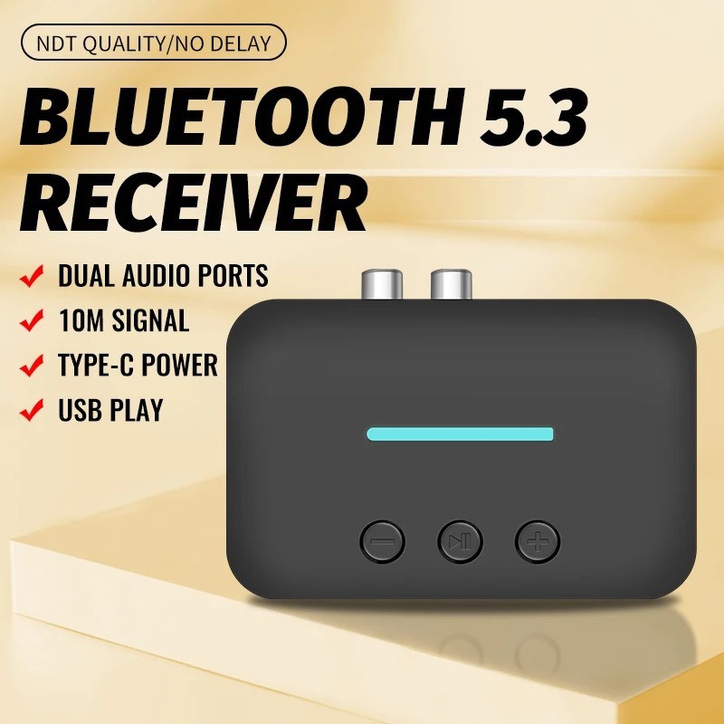 Bluetooth 5.3 Audio Receiver 3.5mm AUX RCA Adapter USB