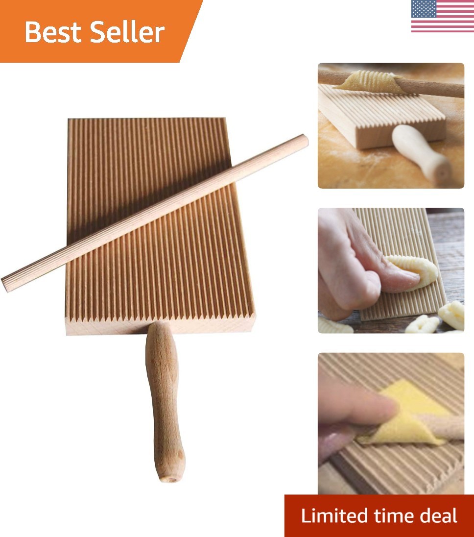 Garganelli & Gnocchi Stripper - Convenient Beechwood Tool for Authentic Pasta