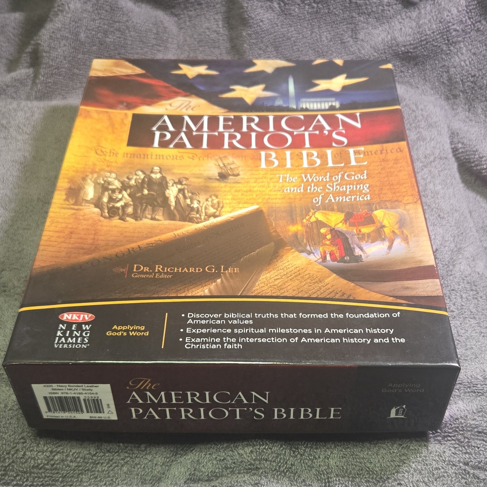 The American Patriot's Bible NKJV Navy Bonded Leather Study Bible