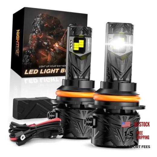 NIGHTEYE Fog Light Bulbs - 80000LM 6500K Cool White, 240W Super Bright 9007