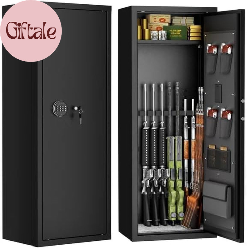 10-15 Gun Safe with Keyboard, Quick Access Rifle Gun Safe, Fireproof Gun Cabinet